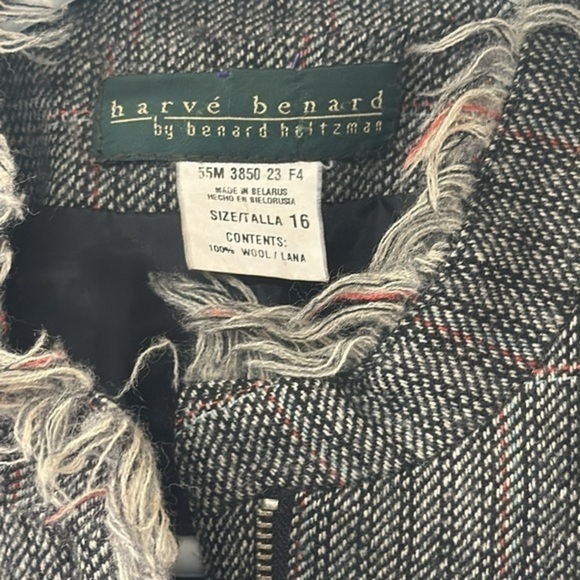 Harve Benard‎ by Benard Hultzman  vintage wool zip-up blazer women’s size 16 - Picture 2 of 7